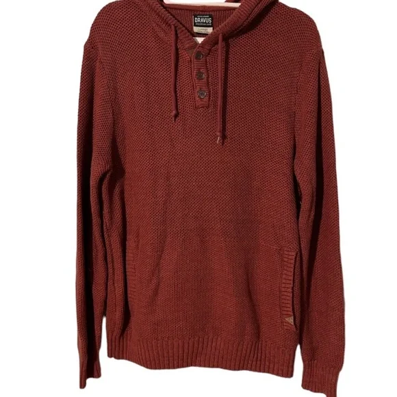 Dravus knit pullover hooded sweatshirt l - Picture 1 of 10
